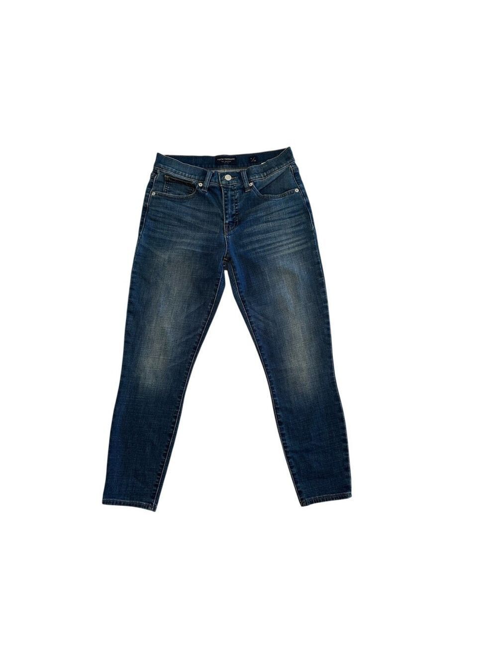 Lucky Brand Mid Rise Crop AVA Jeans Womens Size 6 / 28 Blue Denim Tapered Leg - Picture 14 of 16